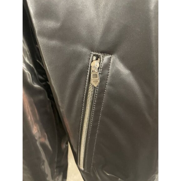 Hermes Mens Black Satin Bomber Jacket With Zippered Pockets & Ribbed Collar/Cuff - Picture 11 of 12